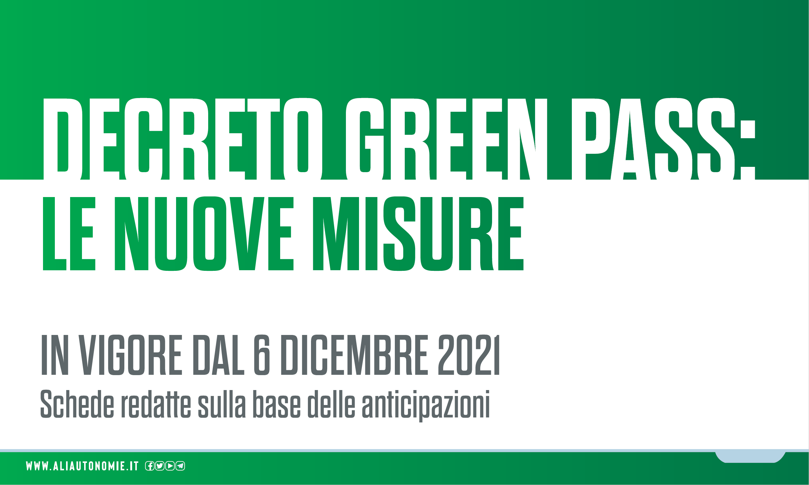 Decreto Green Pass dal 6 dic 2021